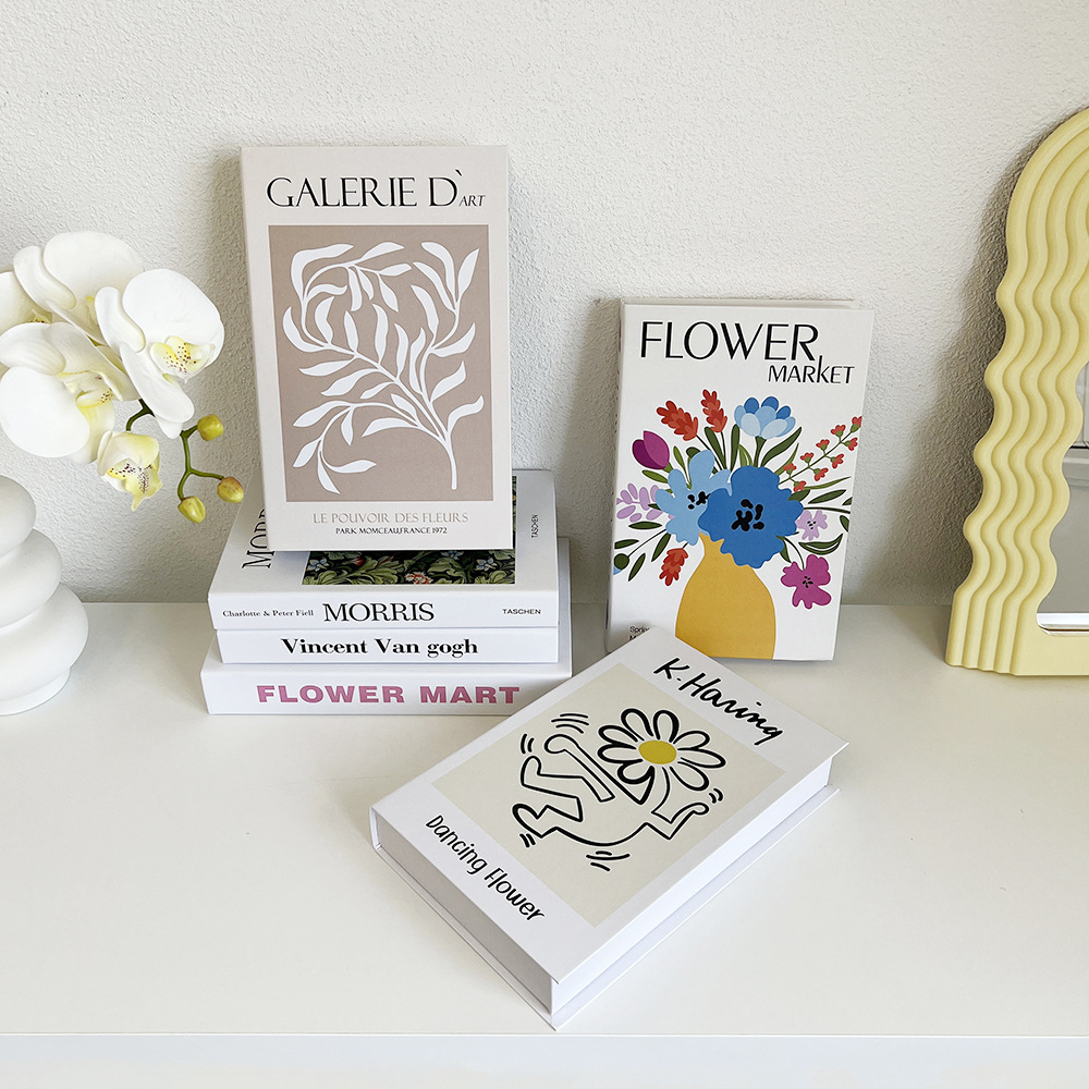 Home Decor Magazine - Simulation Book Art Flower English Decorative