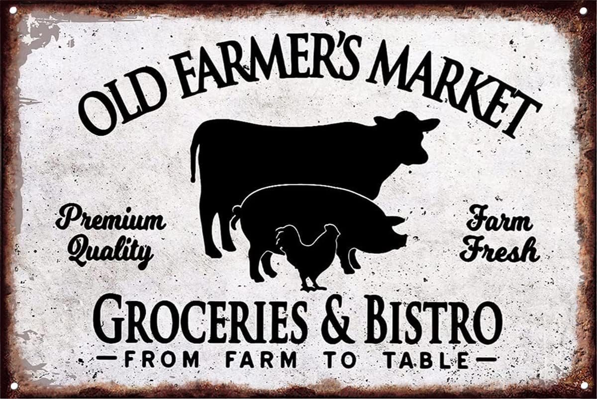 Home Decor Quotes On Wall - Funny Quote Old Farmers Market Metal