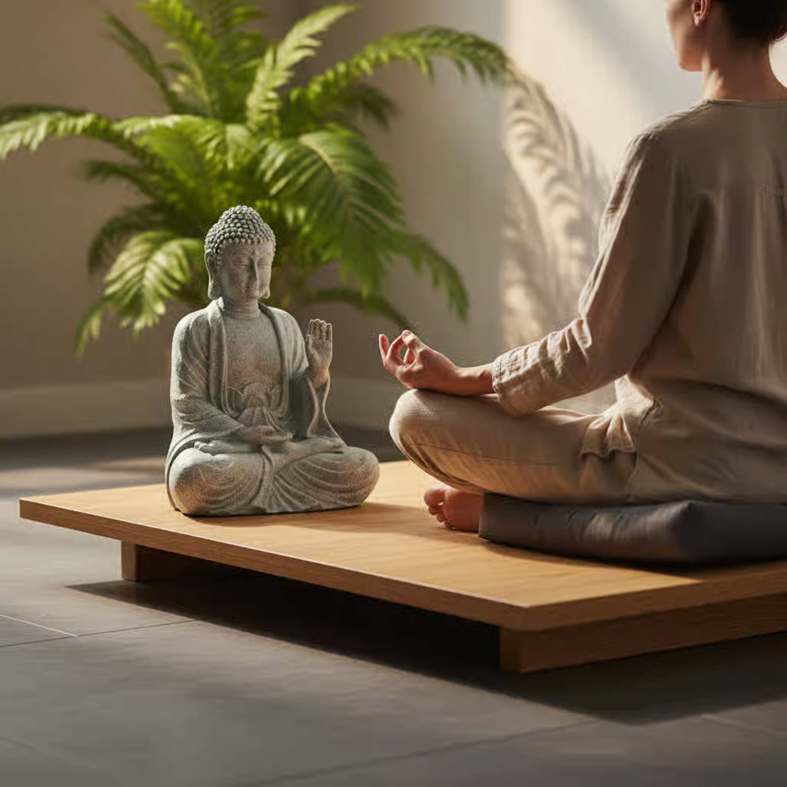 Home Decor Zen - 3 Pieces Stone Buddha Decor Tea
