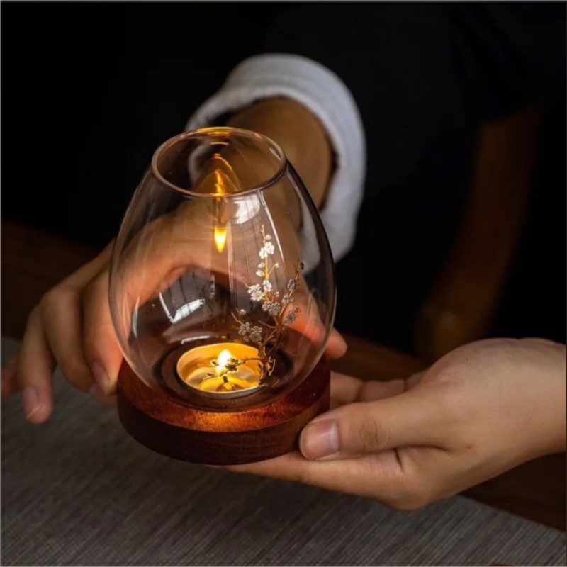 Home Decor Zen - Chinese Style Transparent Glass Candle Holder