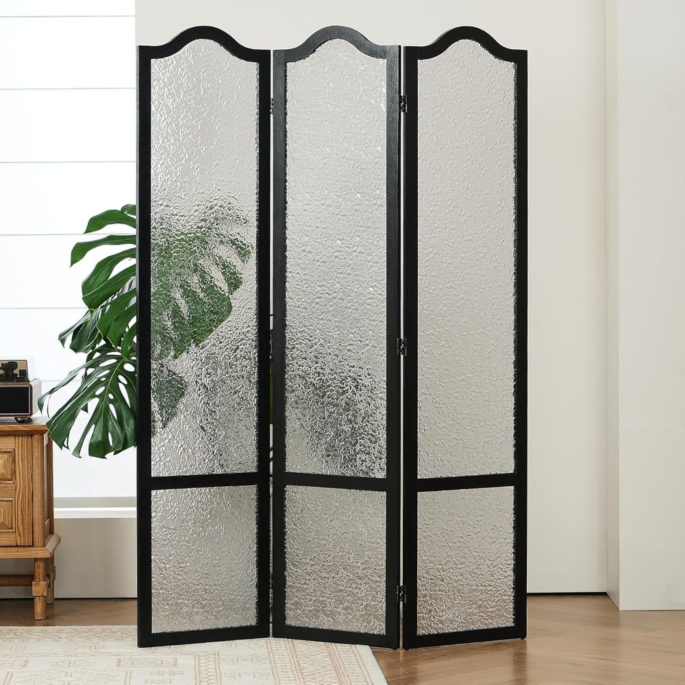 Room Divider Screen - Black 3-Panel Acrylic Room Divider, 67