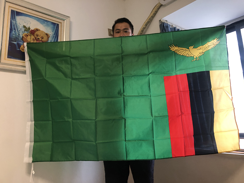 Home Decor Zambia - (SKY FLAG)Zambia Flag 90x150cm 3X5fts hanging