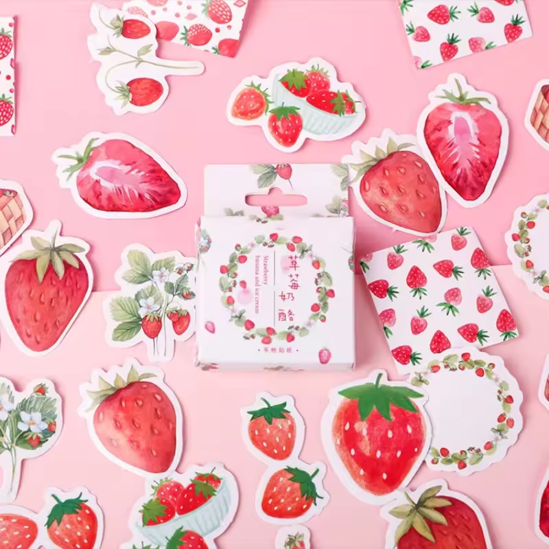 Home Decor Magazine - 45Pcs Fruit Strawberry Box Stickers Photo