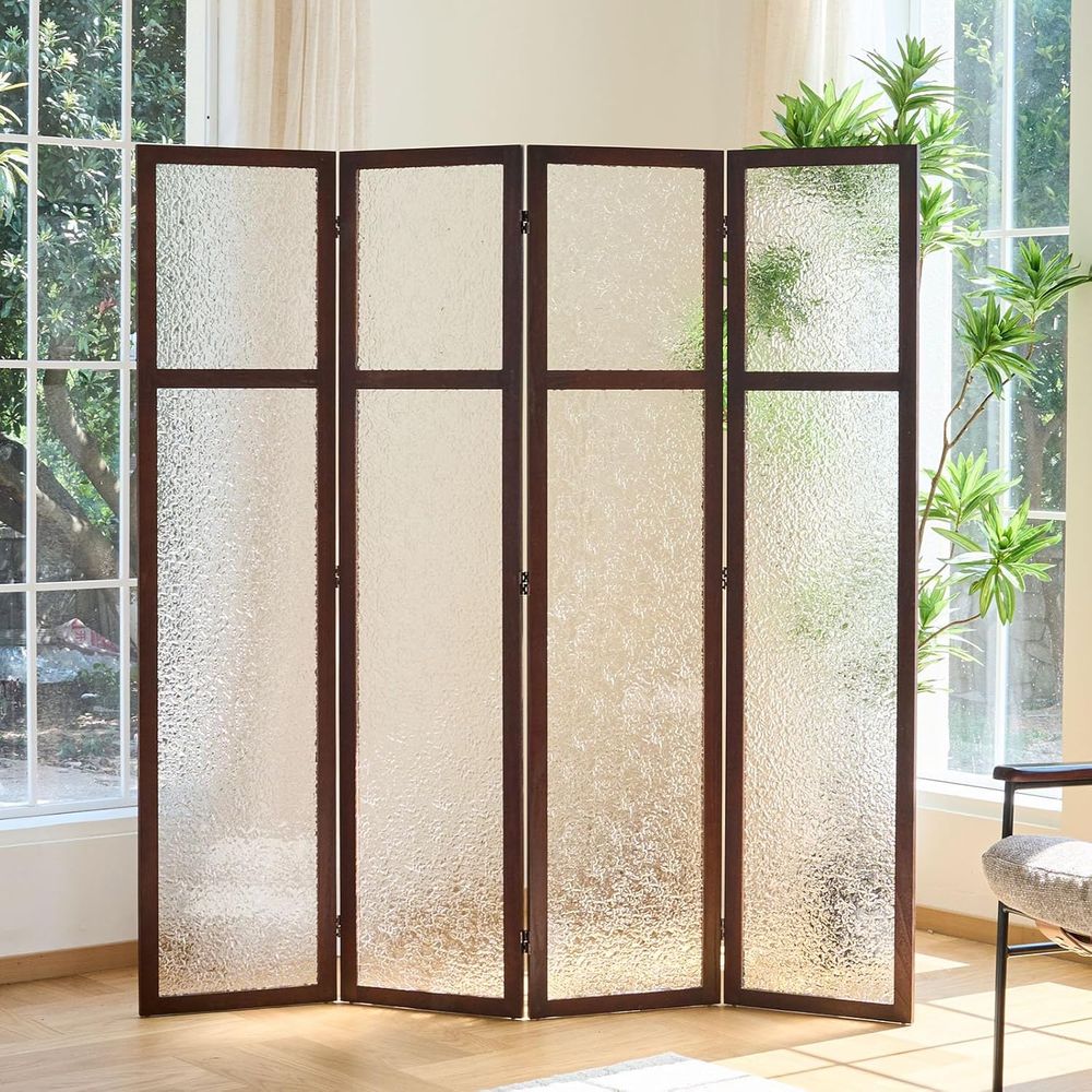 Room Divider Screen - 4-Panel Acrylic Folding Room Divider -