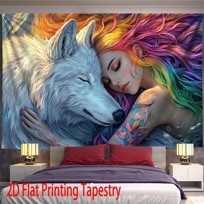 Home Decor Yoga - VIKAMA Fantasy Bohemian Girl Starry Sky