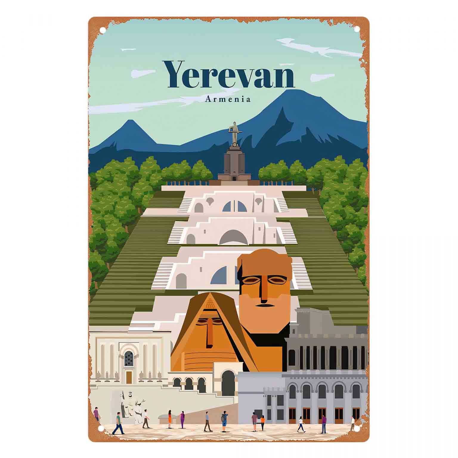 Home Decor Yerevan - 2D FLAT 1pc Yerevan Armenia Cityscape