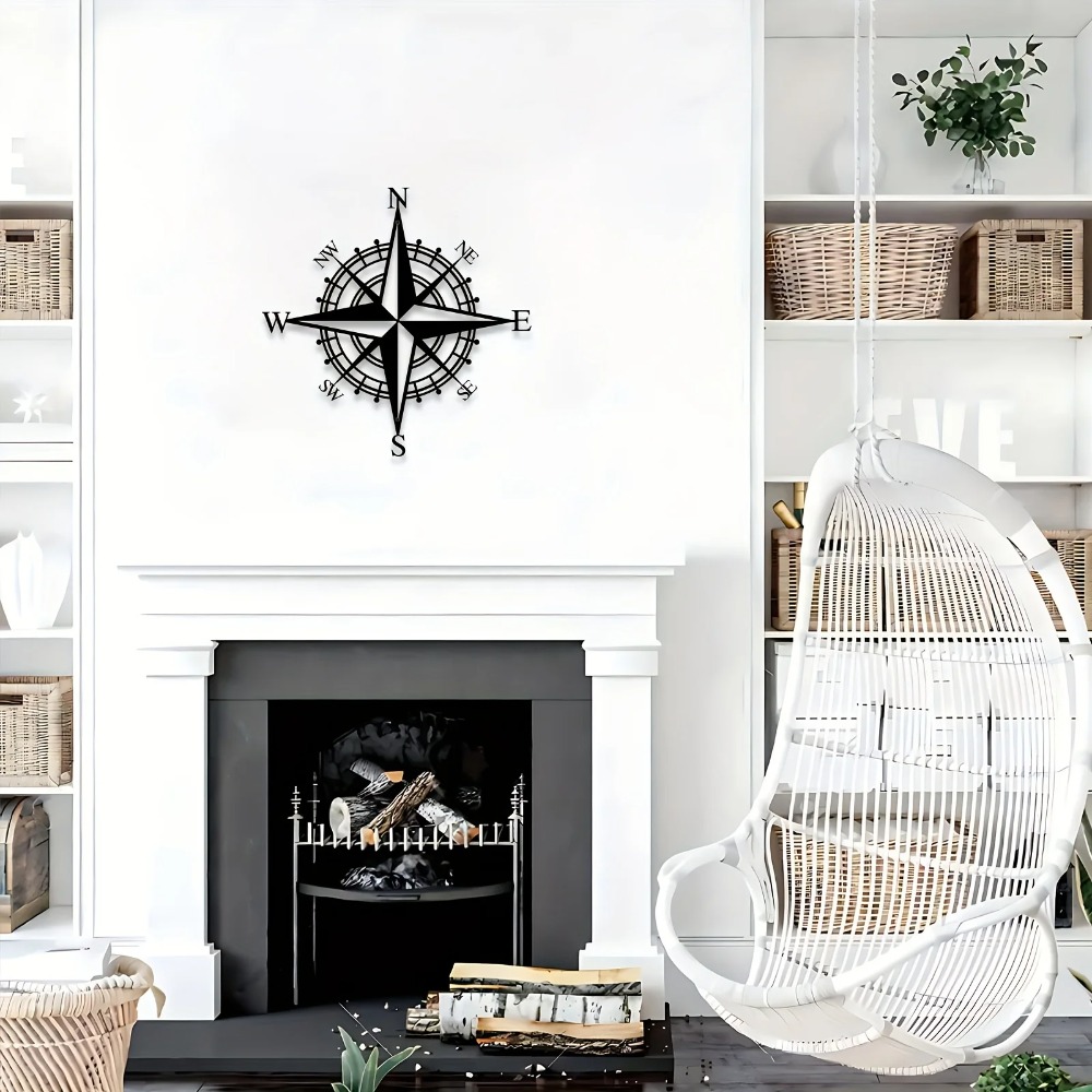 Home Decor Nautical - Metal Compass Wall Art for Living