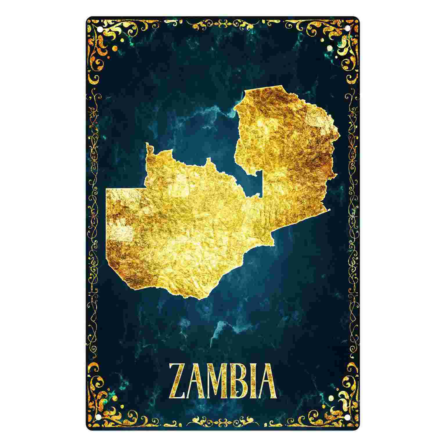 Home Decor Zambia - 2D FLAT 1pc Zambia Gold Foil