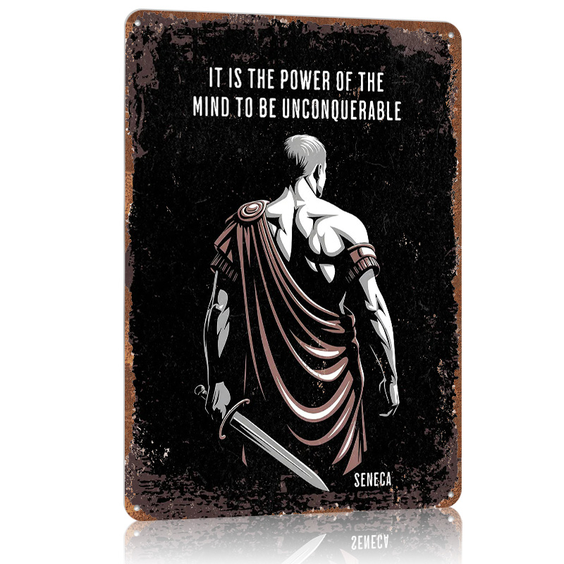 Home Decor Quotes On Wall - Seneca Stoic Quote Metal Poster Tin