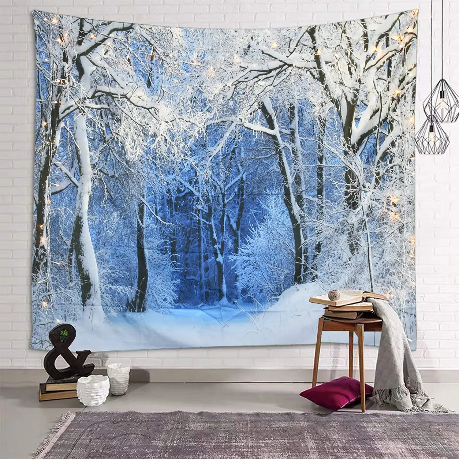 Home Decor Yoga - Christmas Tapestry Wall Hanging Nature White