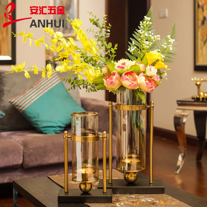 Glass Vase Nordic - Creative Metal Vase Nordic Glass Candle