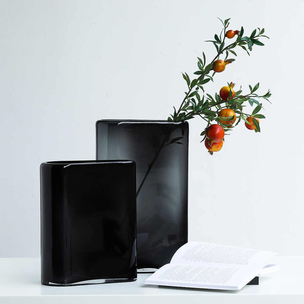 Glass Vase Nordic - Advanced Italian Minimalist Irregular Large Flat
