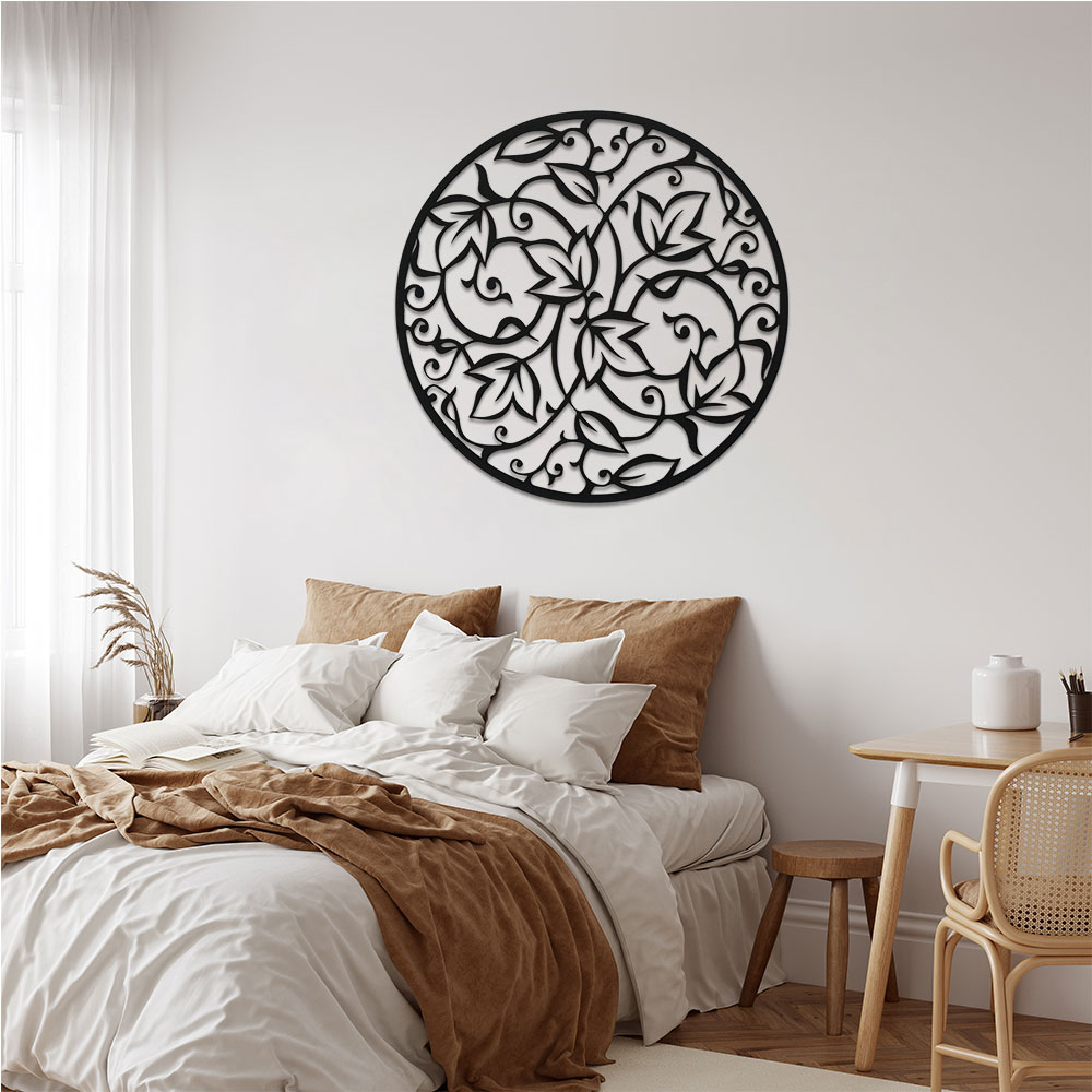 Home Decor Yoga - Elegant Black Metal Mandala Wall Art,