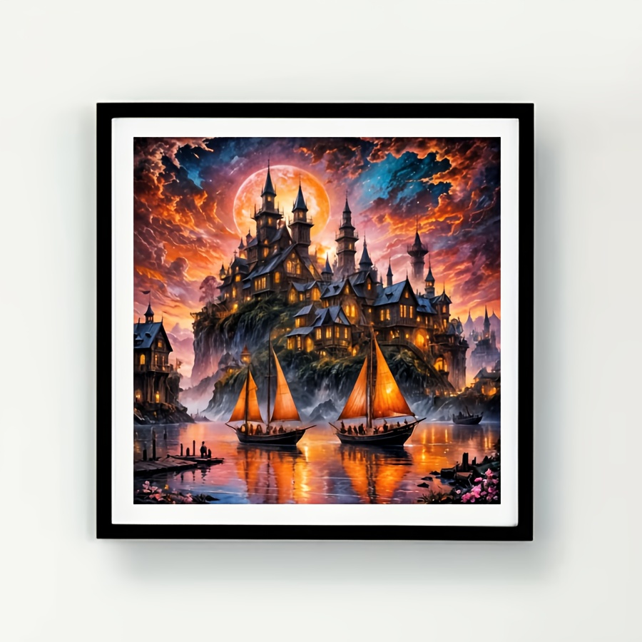 Home Decor Under 500 - Castle Under The Full Moon Jigsaw