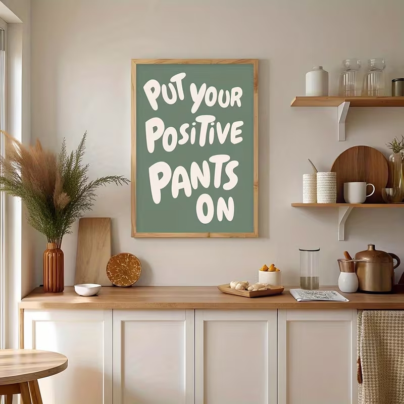 Modern Green Put Your Positive - Home Decor Quotes On Wall 评论和价格