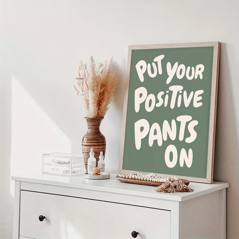 Modern Green Put Your Positive - Home Decor Quotes On Wall 评论和价格