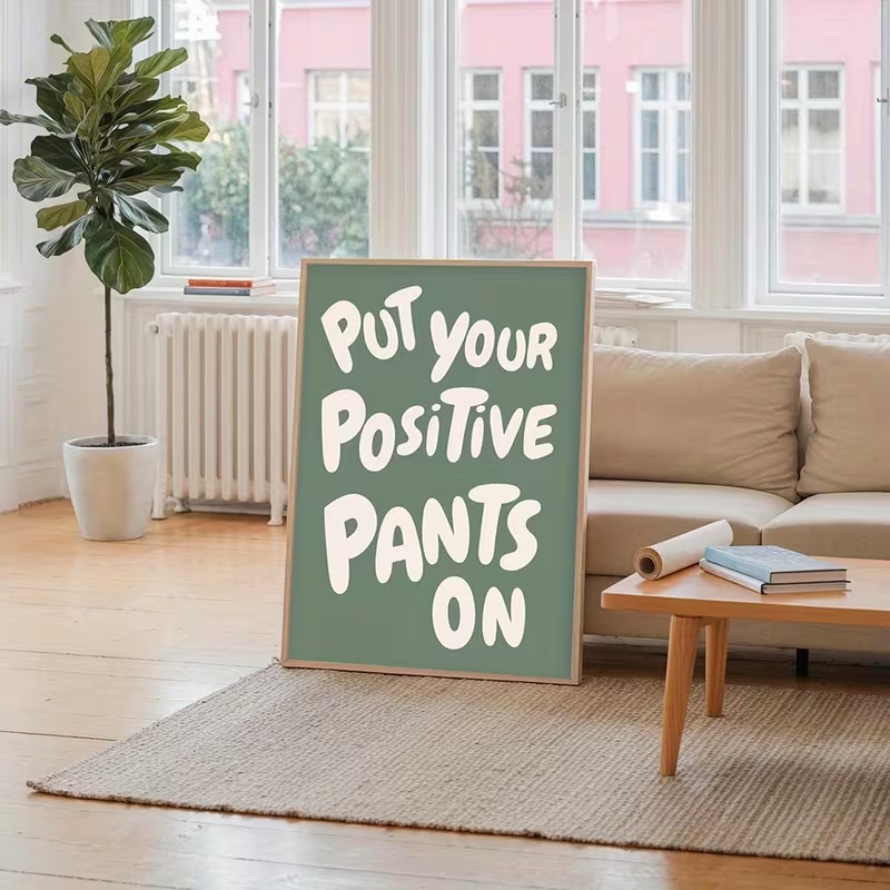 Modern Green Put Your Positive - Home Decor Quotes On Wall 评论和价格