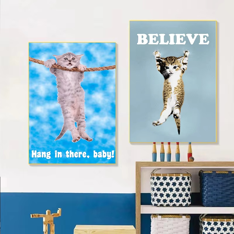 Hang In There Baby Cute Cat Yo - Home Decor Yoga 评论和价格