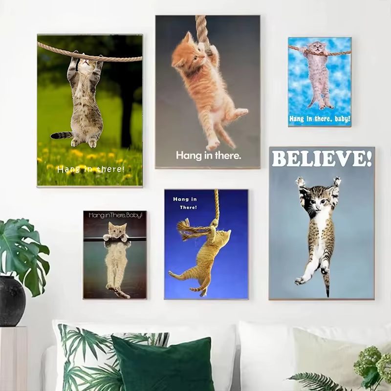 Hang In There Baby Cute Cat Yo - Home Decor Yoga 评论和价格
