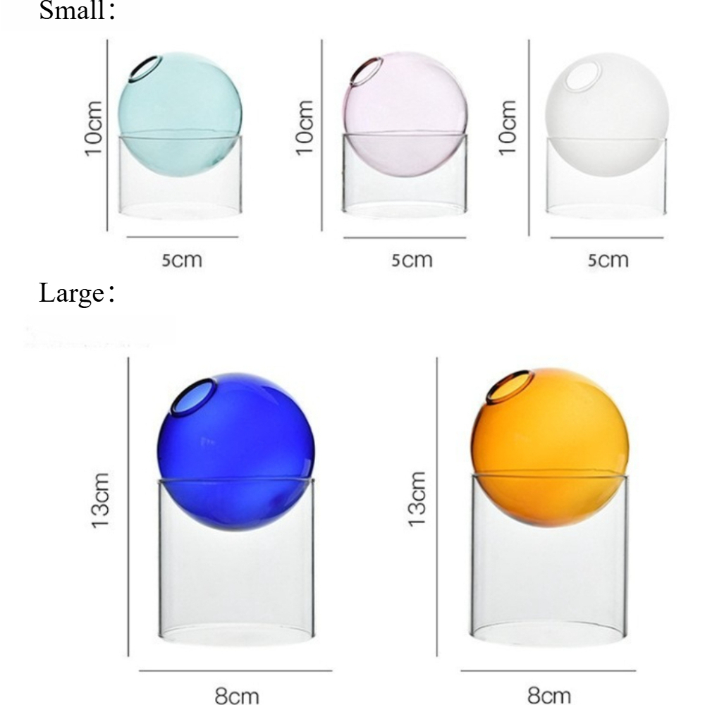 Nordic Colored Glass Vase Roun - Glass Vase Nordic 评论和价格