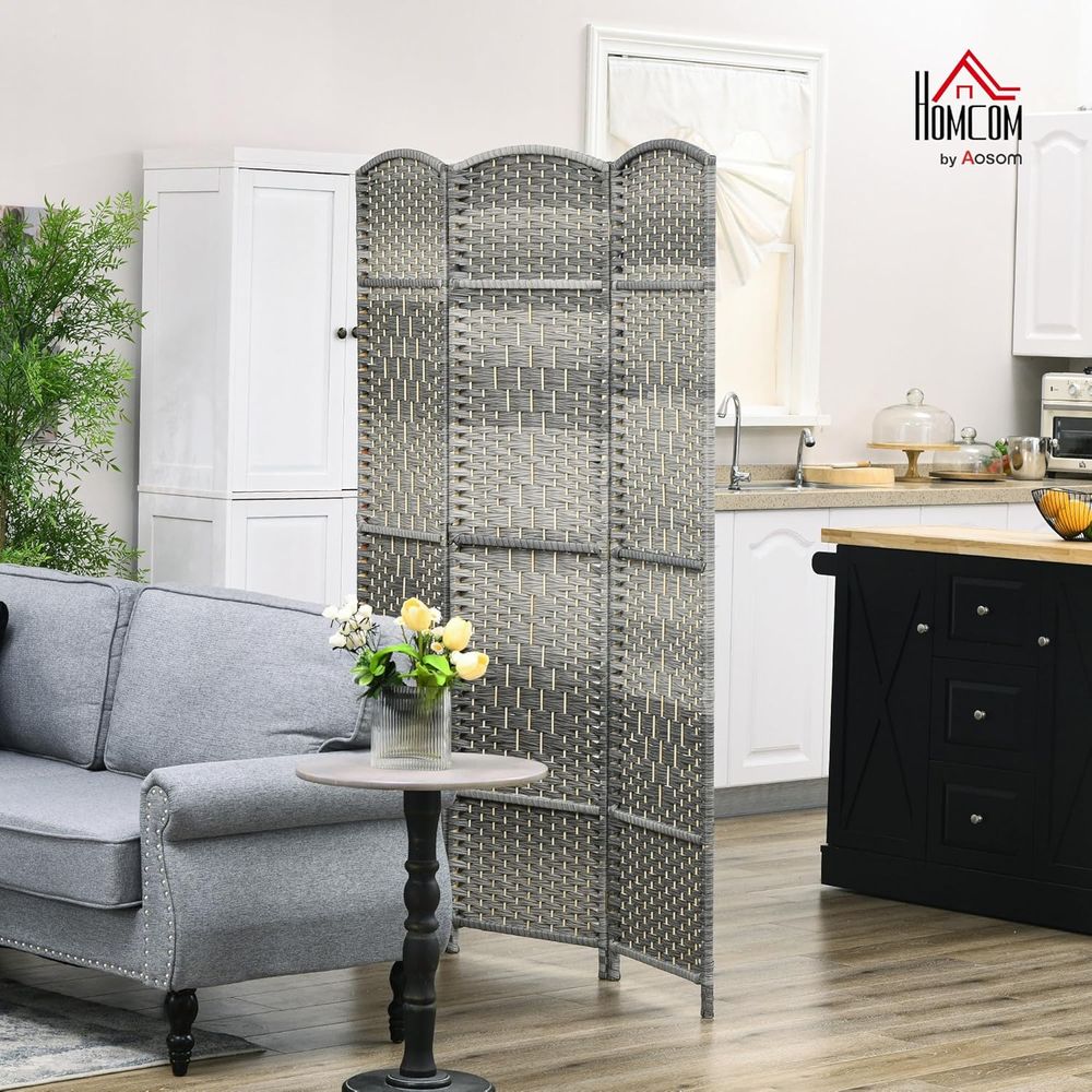 Handwoven PP 3-Panel Room Divi - Room Divider Screen 评论和价格