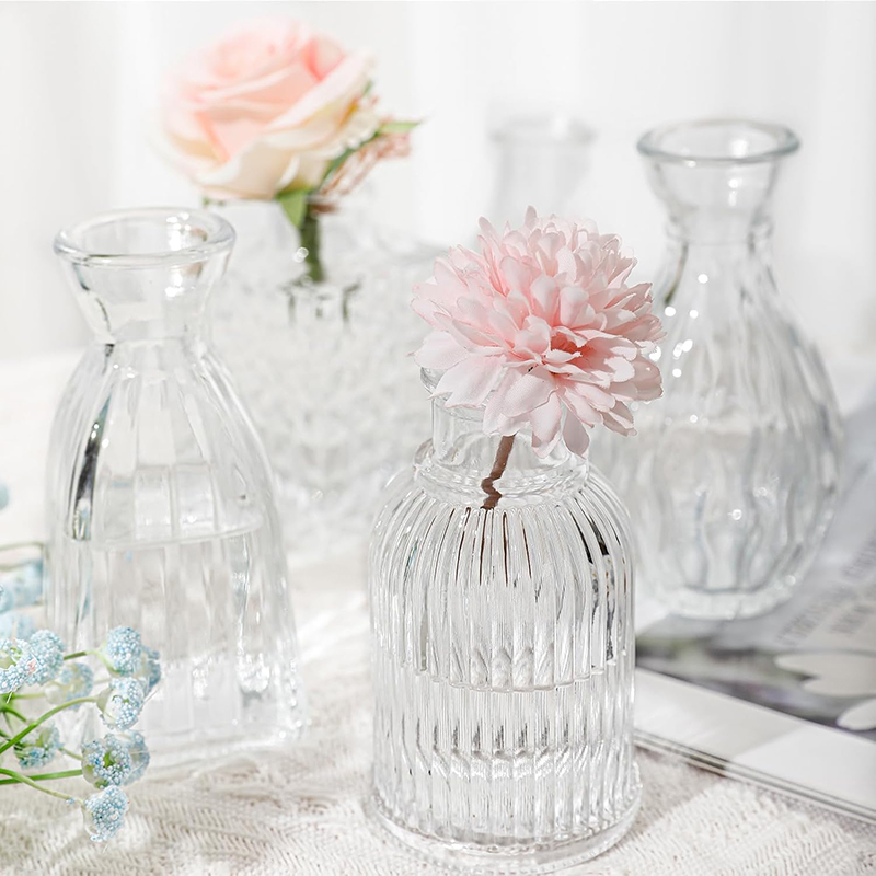 Nordic Embossed Transparent Gl - Glass Vase Nordic 评论和价格