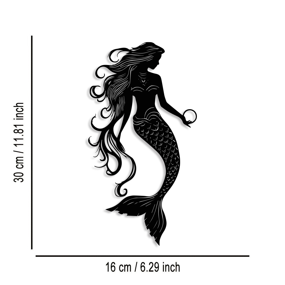 Elegant Mermaid Metal Wall Art - Home Decor Nautical 评论和价格