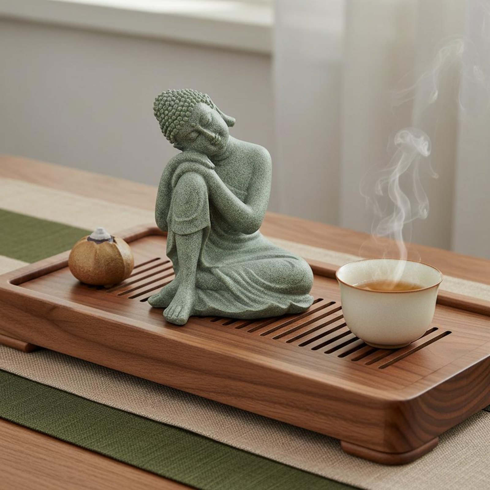 3 Pieces Stone Buddha Decor Te - Home Decor Zen 评论和价格