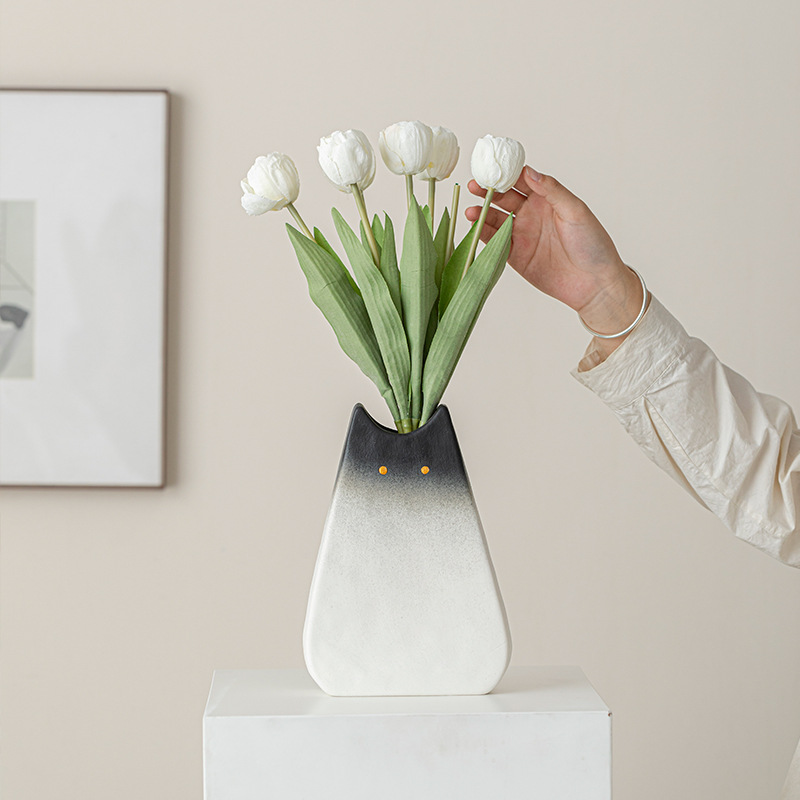 Cute Cat-like Ceramic Vase, No - Glass Vase Nordic 评论和价格
