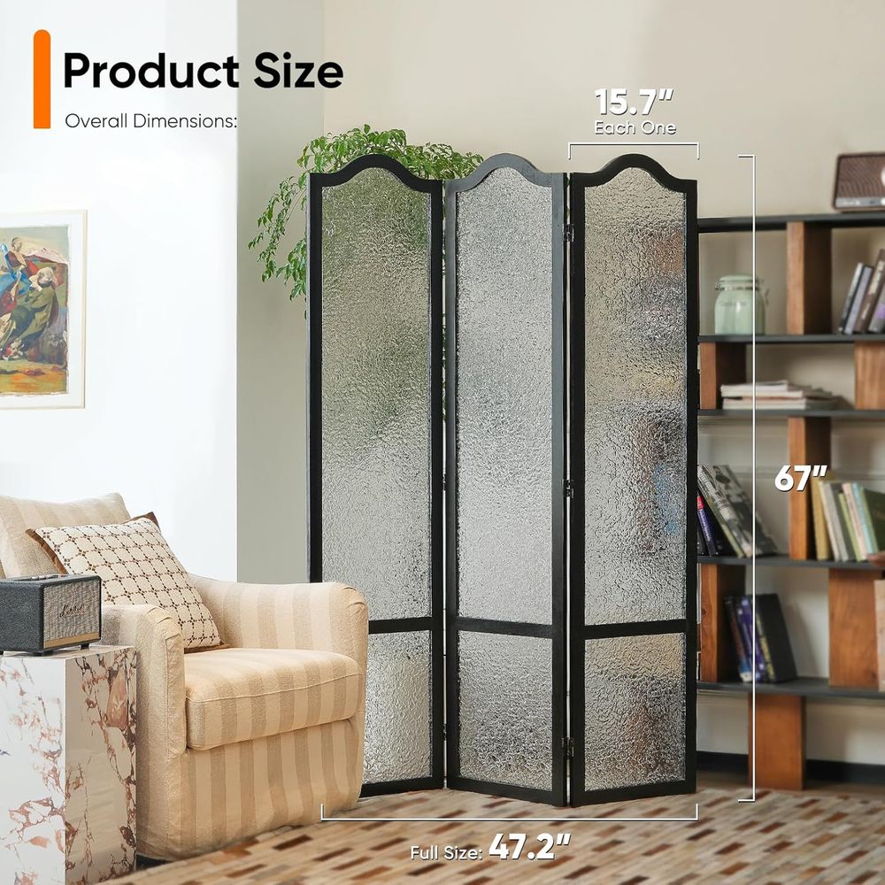 Black 3-Panel Acrylic Room Div - Room Divider Screen 评论和价格
