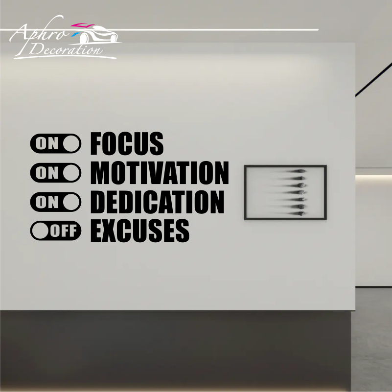 Focus On Motivation On Excuses - Home Decor Quotes On Wall 评论和价格