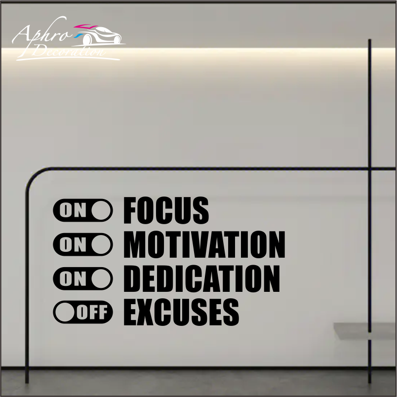 Focus On Motivation On Excuses - Home Decor Quotes On Wall 评论和价格