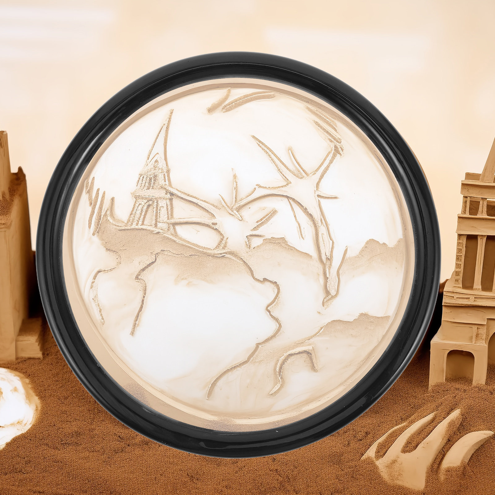 7 Inch Circular Sand Art Frame - Sand Art Picture 评论和价格