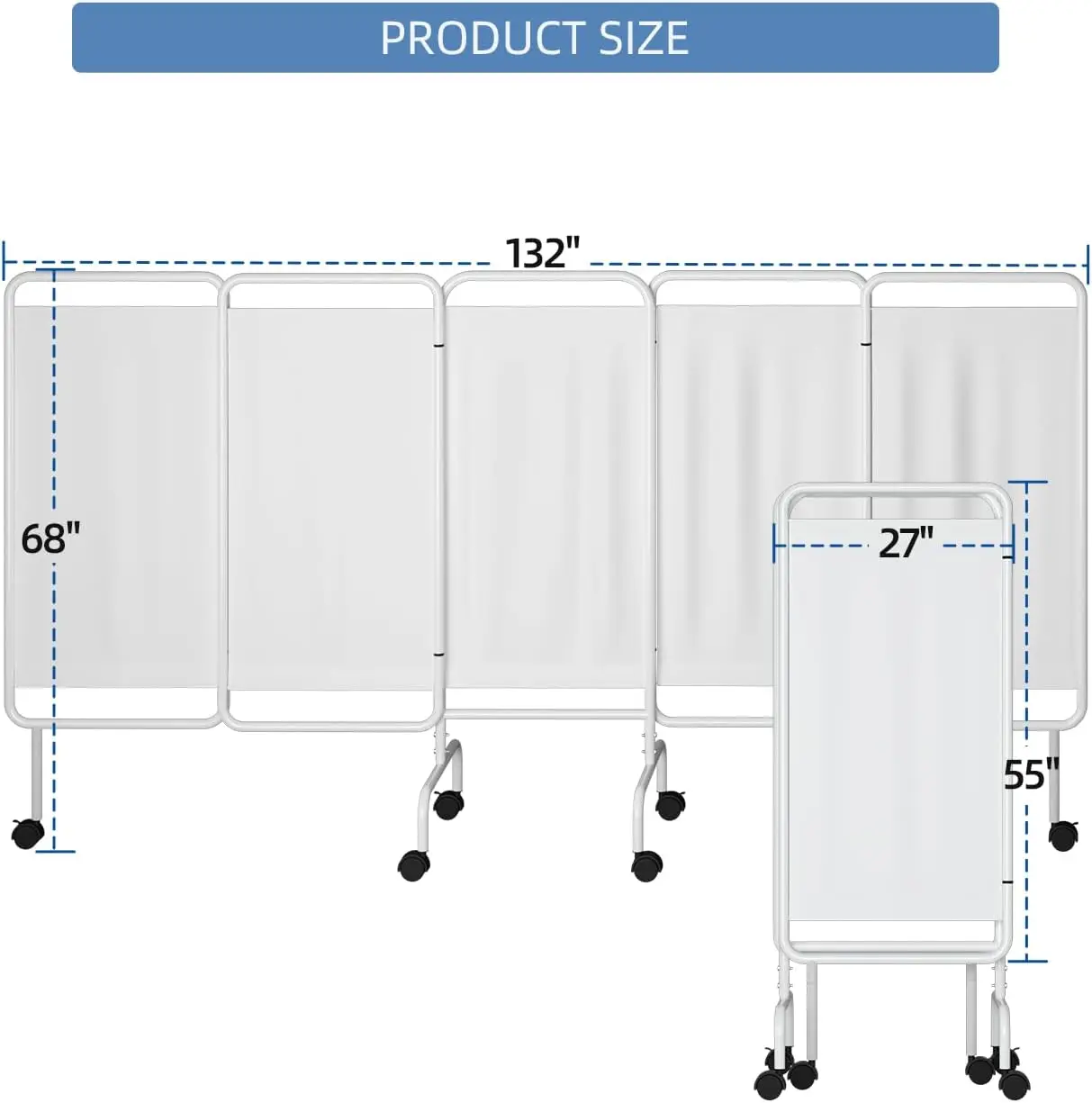 5-Panel Mobile Medical Privacy - Room Divider Screen 评论和价格