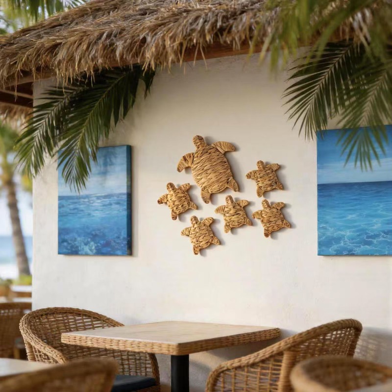 Handmade Crochet Turtle Wall H - Home Decor Nautical 评论和价格