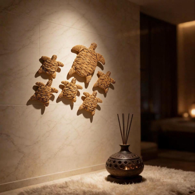 Handmade Crochet Turtle Wall H - Home Decor Nautical 评论和价格