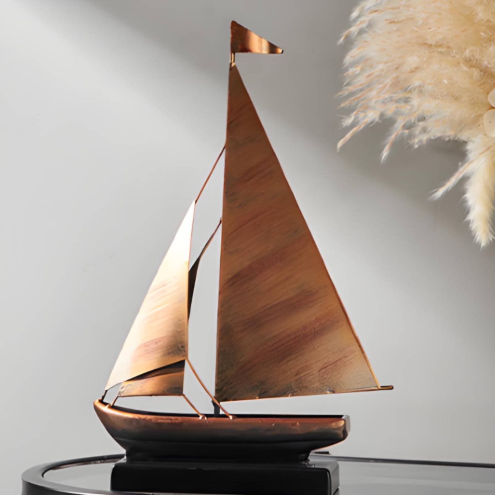 Bronze-Gold Sailboat Ornament  - Home Decor Nautical 评论和价格