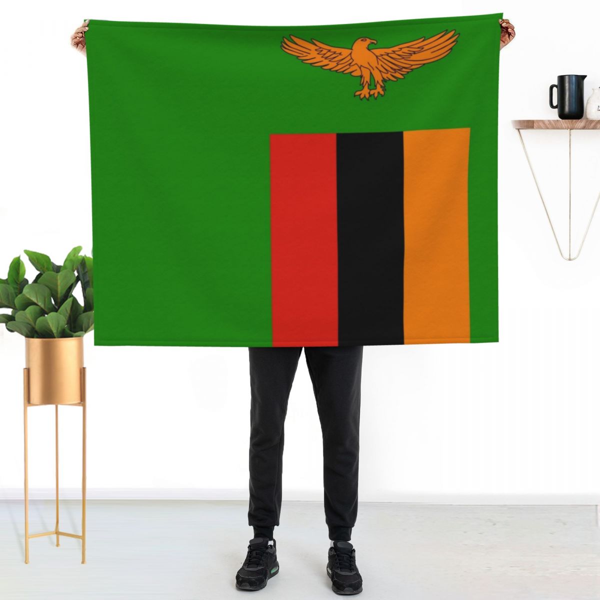 Flag of Zambia Throw Blanket W - Home Decor Zambia 评论和价格