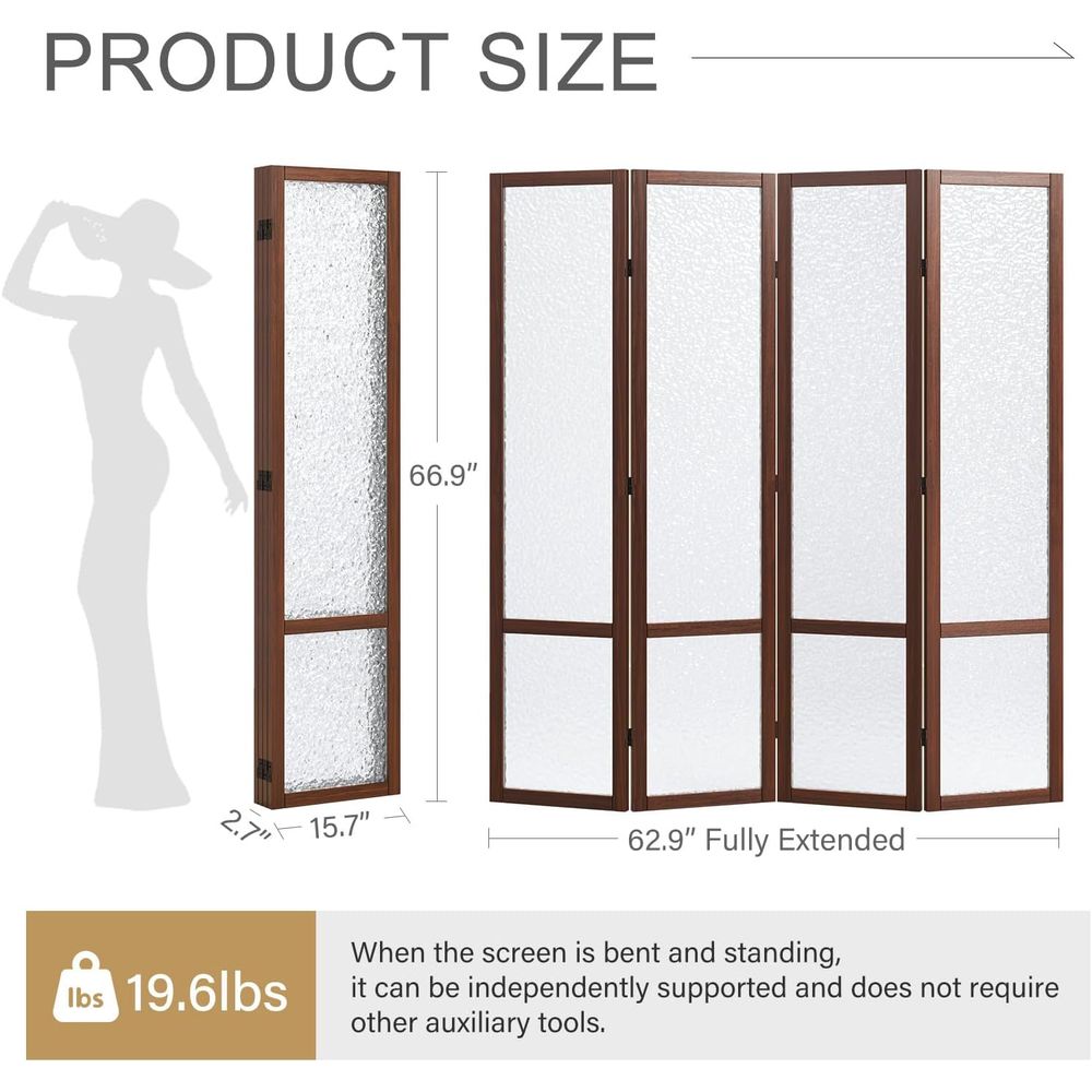 4-Panel Acrylic Folding Room D - Room Divider Screen 评论和价格
