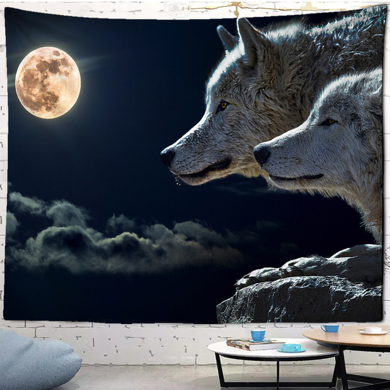 Fantasy wolf tapestry wall han - Home Decor Yoga 评论和价格
