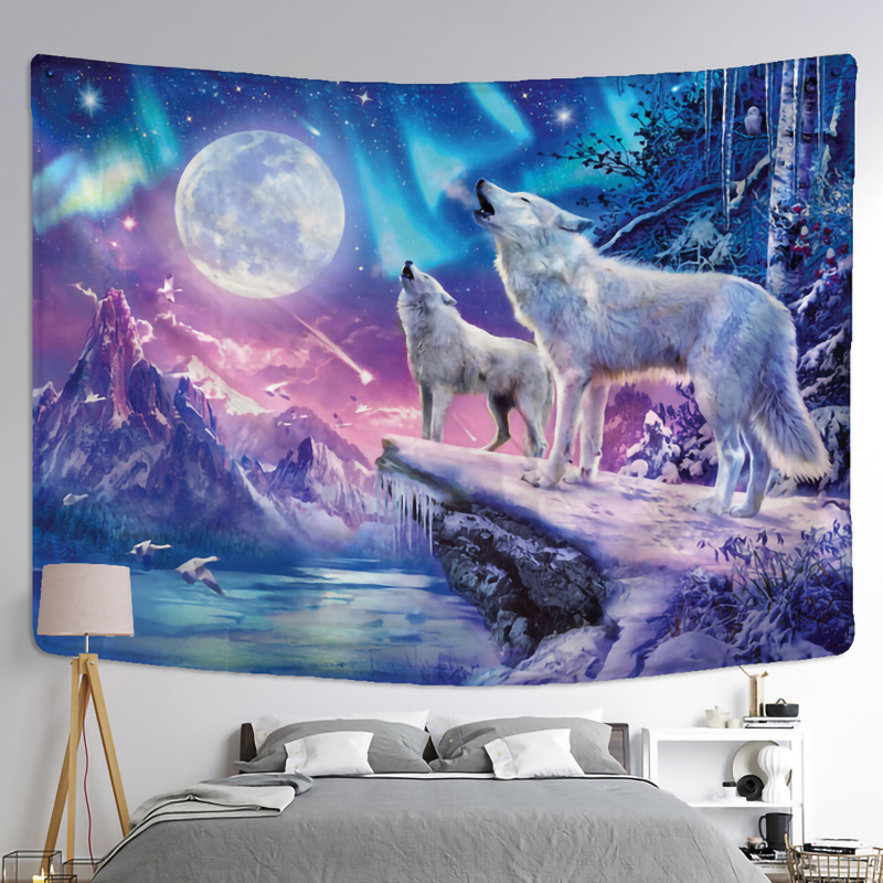 Fantasy wolf tapestry wall han - Home Decor Yoga 评论和价格
