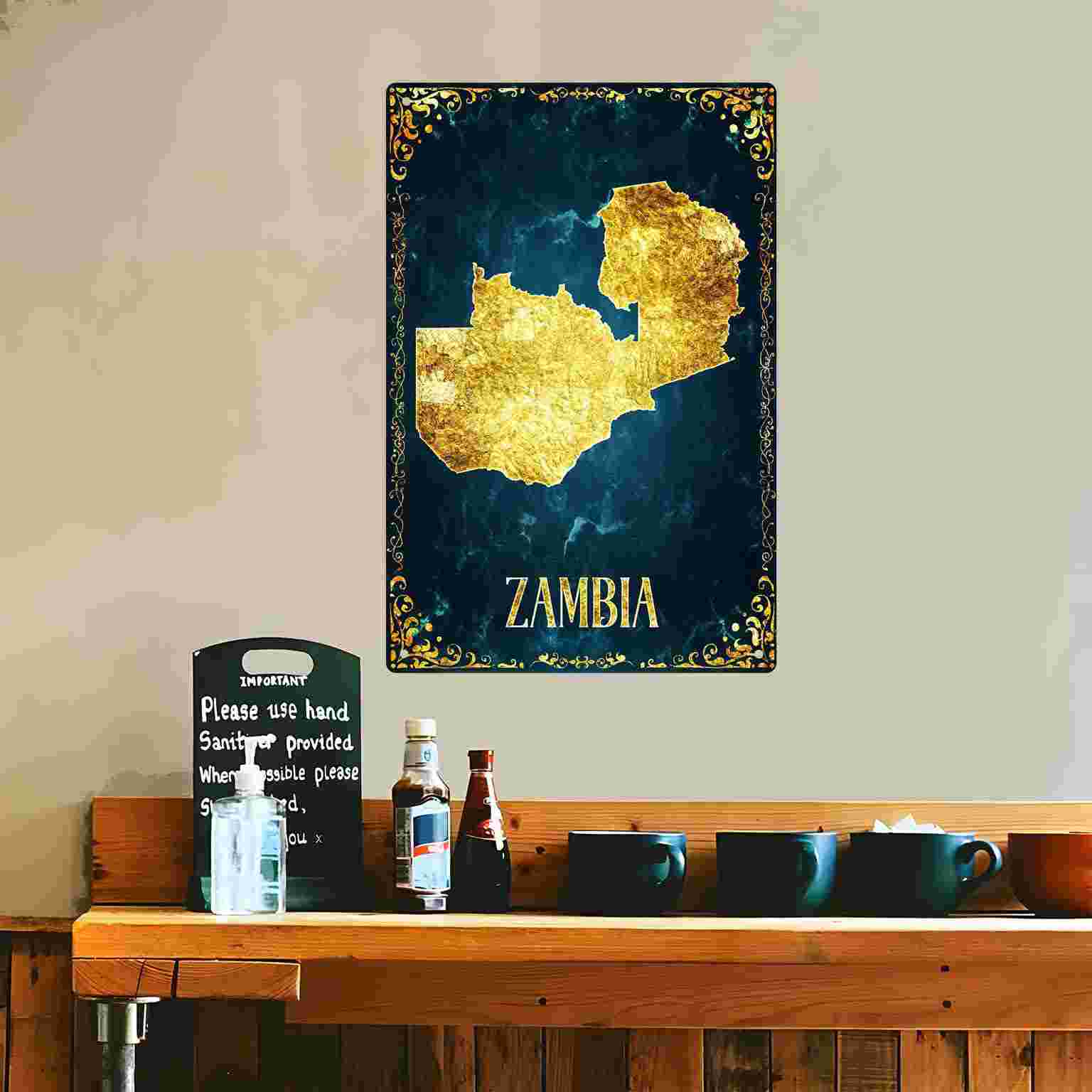 2D FLAT 1pc Zambia Gold Foil M - Home Decor Zambia 评论和价格