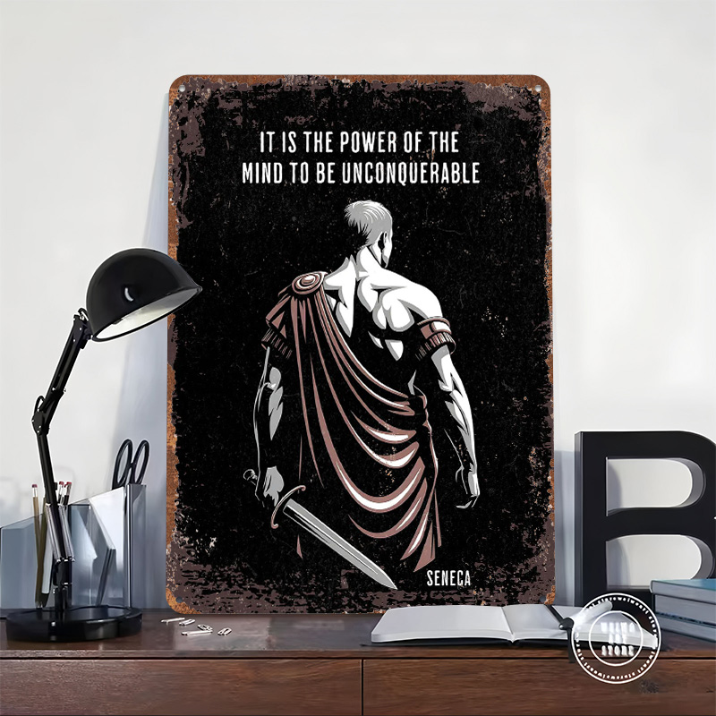 Seneca Stoic Quote Metal Poste - Home Decor Quotes On Wall 评论和价格