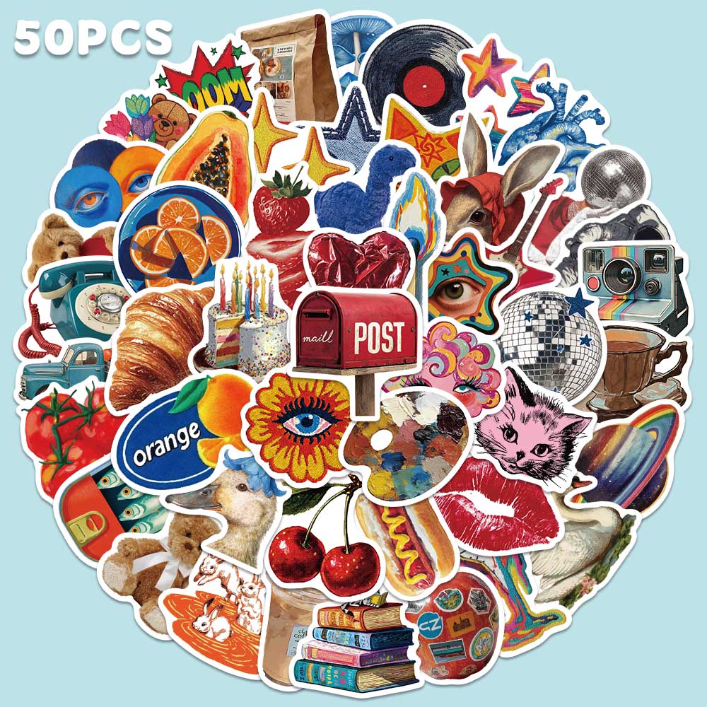 50pcs Vintage Y2K Sticker Fash - Home Decor Magazine 评论和价格