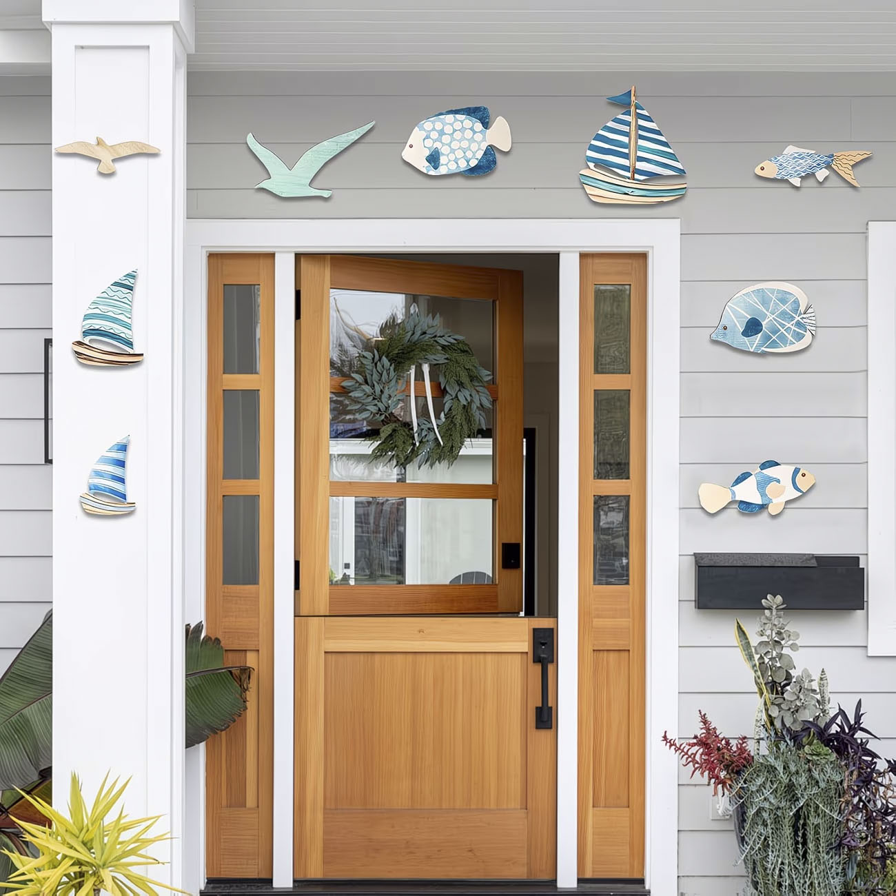 9Pcs Tropical Fish Seagull Sai - Home Decor Nautical 评论和价格