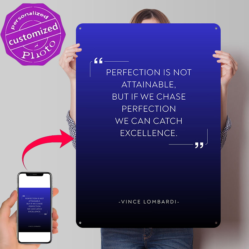 Vince Lombardi Quote on Perfec - Home Decor Quotes On Wall 评论和价格