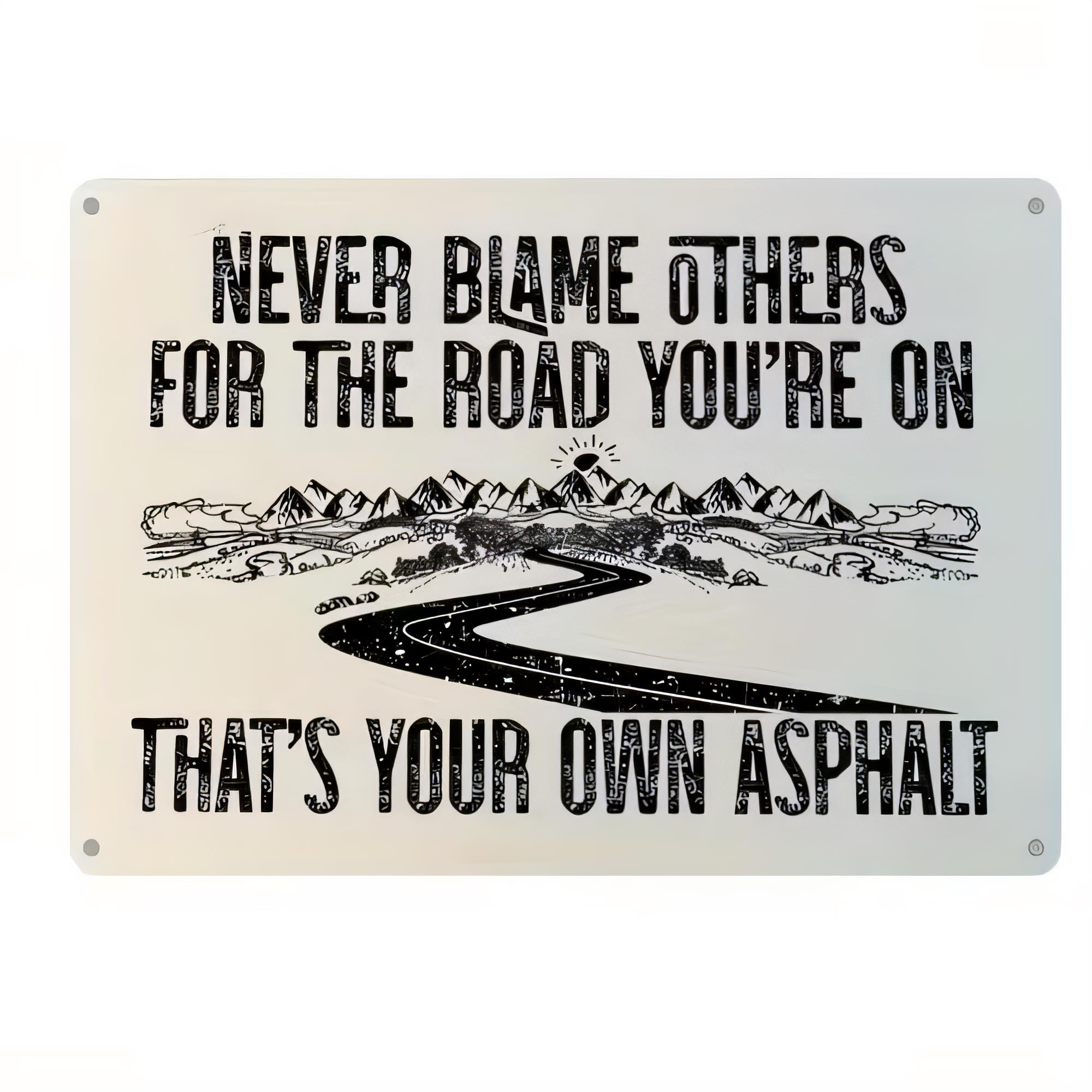 Tin Sign “Never Blame Others F - Home Decor Quotes On Wall 评论和价格