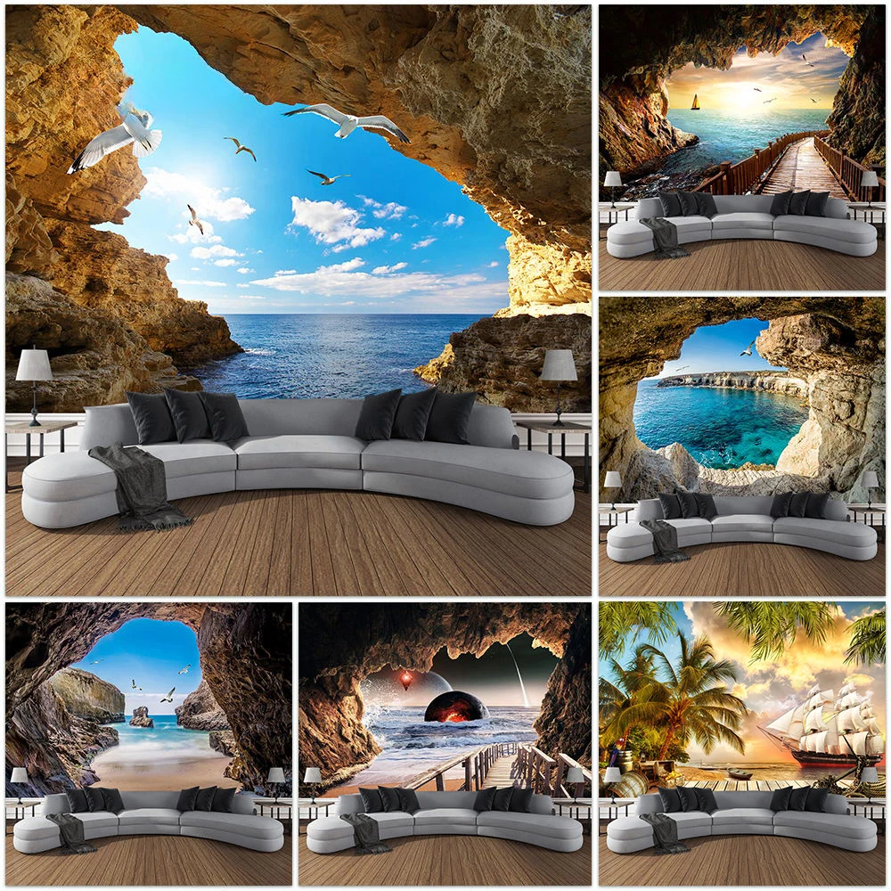 Mountain Cave Landscape Tapest - Home Decor Yoga 评论和价格