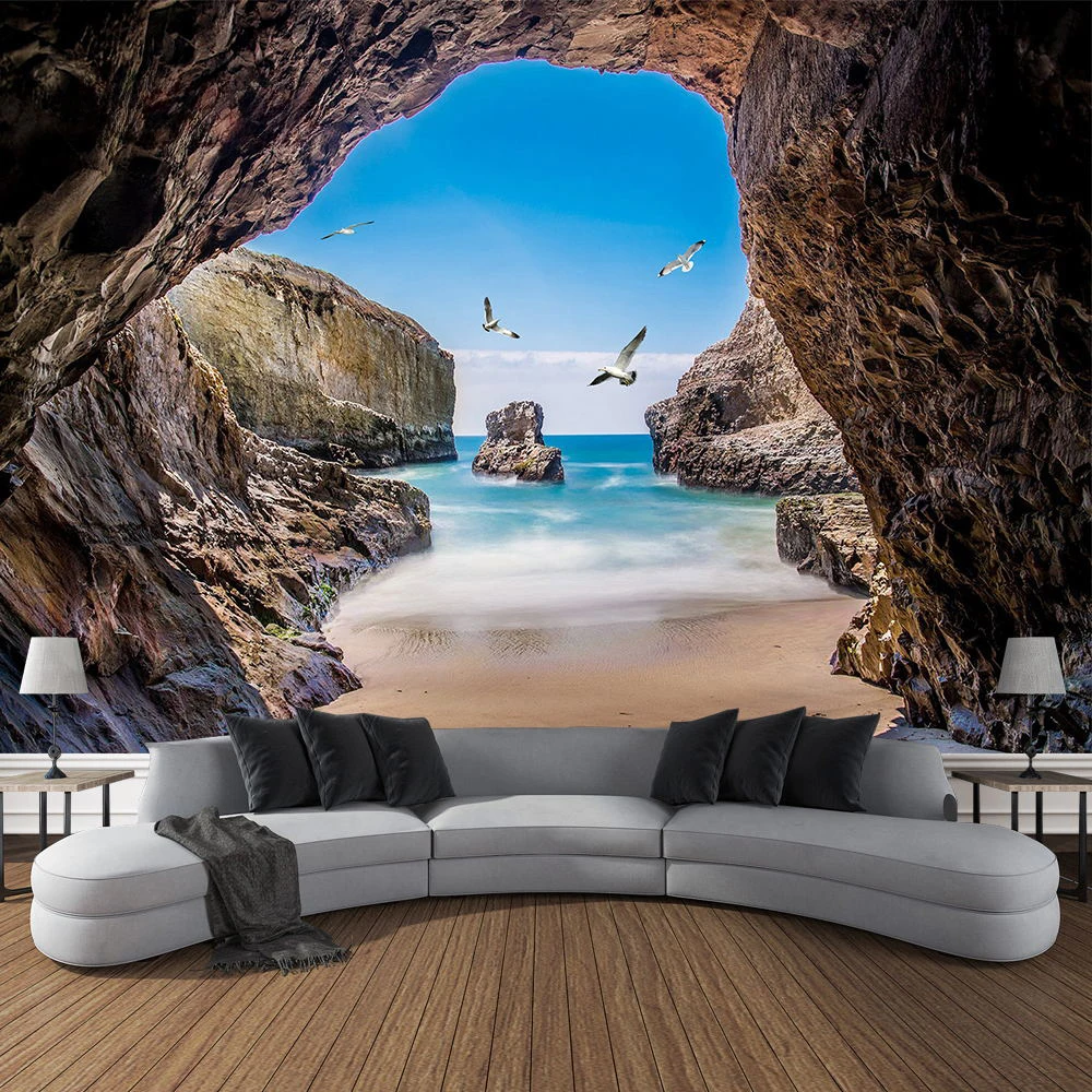 Mountain Cave Landscape Tapest - Home Decor Yoga 评论和价格
