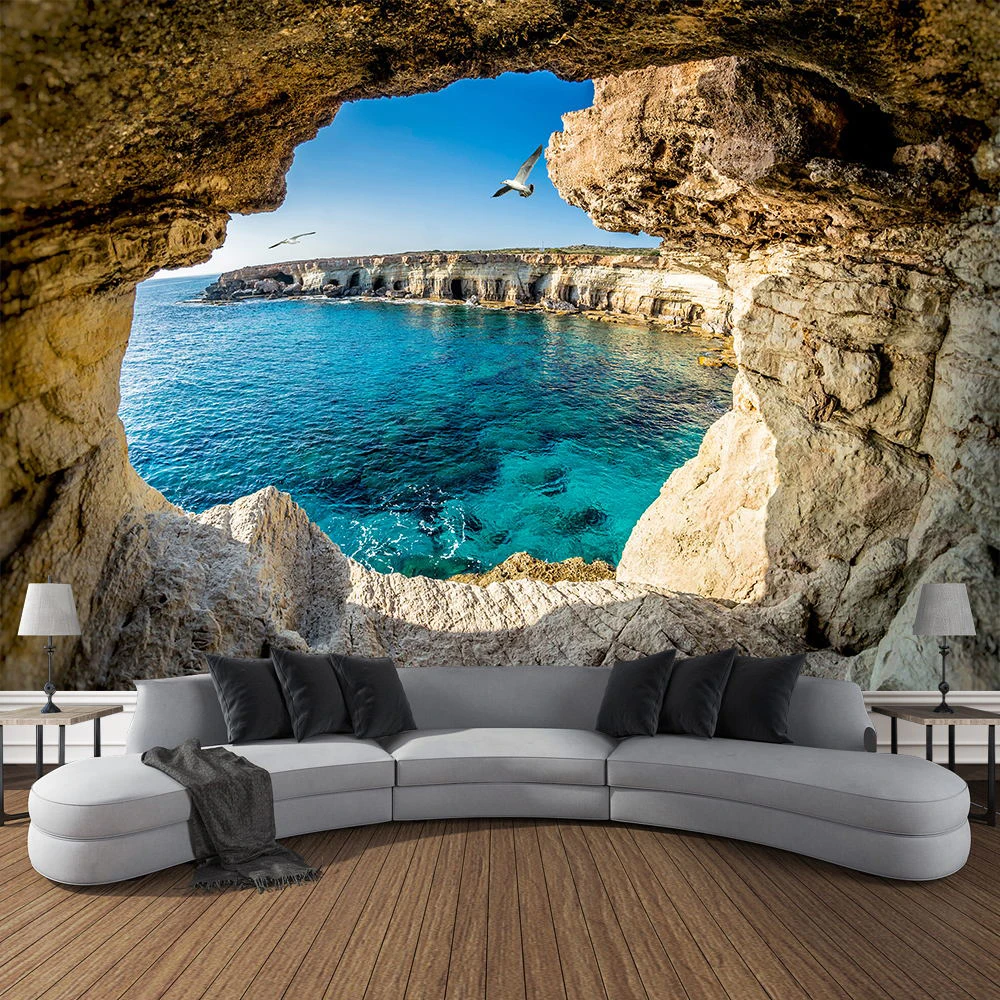 Mountain Cave Landscape Tapest - Home Decor Yoga 评论和价格